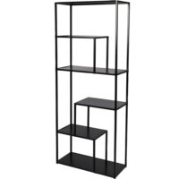 Étagère bibliothèque métal noir 6 niveaux 70x30x170cm-Métal-Noir-Urban Living