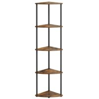 Étagère d'angle à 5 niveaux installation rapide sans outil marron--Marron-SONGMICS HOME