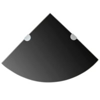 Étagère design de coin verre 25 x 25 x 0.8 cm-Verre-Noir-Helloshop26
