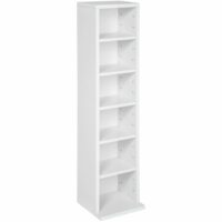 Étagère dvd cd panneau de fibres réglable  90x21x20cm blanc-Fibre-Blanc-Tectake