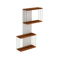 Etagère effet bois beige et blanc 65x19 cm-Bois-Marron-Dmora