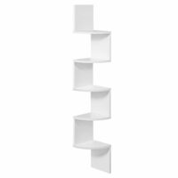 Étagère en forme zigzag effet bois blanc-Bois-Blanc-VASAGLE