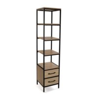 Etagère en imitation bois noir et marron et métal-Métal-Noir-Versa Home