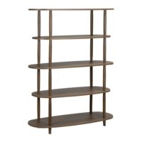 Etagère haute effet bois 120x145 cm bois foncé-Bois-Marron-Oviala