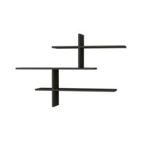 Étagère murale bois 3 niveaux gris anthracite 123 x 80-Bois-Marron-Hanah Home