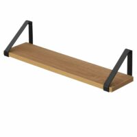 Étagère murale bois et équerres métal noir 78x16x15cm-Métal-Marron-Wadiga