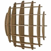 Etagère murale demi lune effet bois plaquage noyer-Bois-Marron-ID Kids