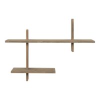 Etagère murale déstructurée 2 niveaux en bois-Bois-Marron-Pier import