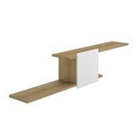 Etagere murale effet bois blanc brillant-Bois-Beige-Gami