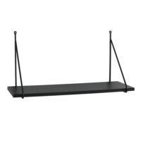 Étagère murale effet bois noir H30 x L60 x P22-Bois-Noir-ORESTELUCHETTA