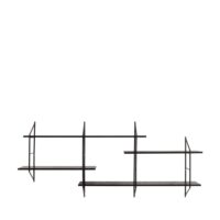 Etagère murale en bois et métal l191cm - noir-Métal-Noir-Drawer