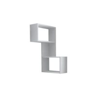 Étagère murale en bois ''part'' - 47 x 20 x 85 cm - blanc-Bois-Blanc-Habitat & Jardin