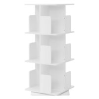 Étagère pivotante 360 degrés à 3 niveaux ouverte blanc mat 40x94x40 cm--Blanc-ML-Design