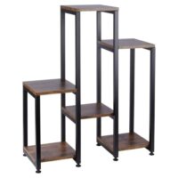 Étagère support plante en métal 6 étages 62x24x80 cm-Métal-Marron-Jardimobilideco