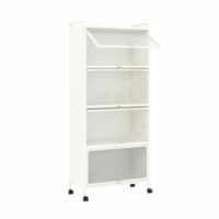 Étagères de rangement à 5 niveaux avec roues blanc 60x32x154cm--Blanc-Giantex