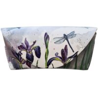 Étui à lunettes blanc à motifs iris et libellule--Blanc-Alex Clark