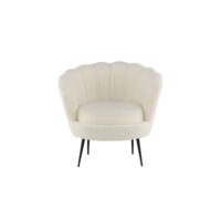Fauteil blanc tendance en peluche CALVIN blanc 83x77x76cm--Blanc-Venture Home