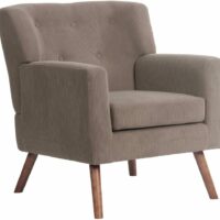 Fauteuil avec accoudoirs et assise en coton Marron foncé-Coton-Marron-CLP