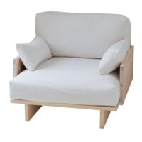 Fauteuil blanc cassé en pin naturel 94