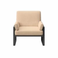 Fauteuil cappucino - cadre anthracite--Taupe-Mesonica