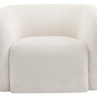 Fauteuil d'intérieur en tissu bouclé blanc-Tissu-Blanc-Palozi Home