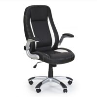 Fauteuil de bureau noir et blanc--Noir-MSO