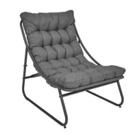 Fauteuil de détente gris anthracite--Gris-The Home Deco Factory