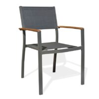 Fauteuil de jardin alu et--Noir-REMARQUABLE
