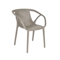 Fauteuil de jardin empilable en polypropylène renforcé-Polypropylène-Taupe-Ezpeleta