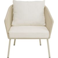 Fauteuil de jardin en polypropylène et polyester beige-Polypropylène-Beige-Kare Design