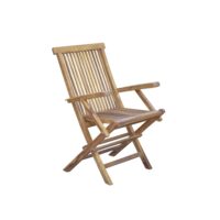 Fauteuil de jardin en teck huilé massif pliant-Teck-Marron-BERAH GETAH