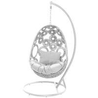 Fauteuil de jardin suspendu blanc et acier--Blanc-Kare Design