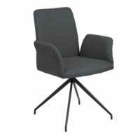 Fauteuil de table en tissu gris foncé-Tissu-Gris-Toilinux