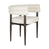 Fauteuil design en tissu blanc-Tissu-Blanc-Dutchbone