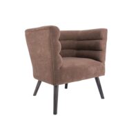 Fauteuil design en tissu effet daim chocolat-Tissu-Marron-Leitmotiv