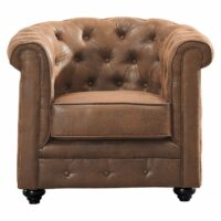 Fauteuil droit microfibre marron-Fibre-Marron-vente-unique.com