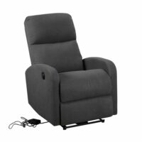 Fauteuil électrique inclinable en tissu anthracite-Tissu-Gris-Happy Garden