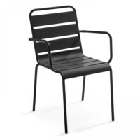 Fauteuil en métal anthracite-Métal-Gris-Oviala
