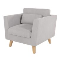 Fauteuil en microfibre argent-Fibre-Argenté-S-Style