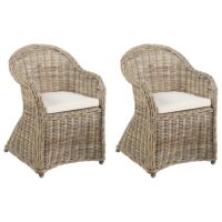 Fauteuil en rotin beige h87--Beige-Beliani