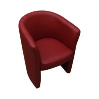 Fauteuil en similcuir rouge 75x63 cm--Rouge-Dmora