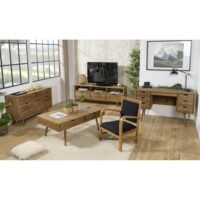 Fauteuil en teck et tissu noir-Tissu-Noir-MACABANE