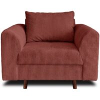 Fauteuil   en velours côtelé  terracotta-Velours-Rouge-Best Mobilier