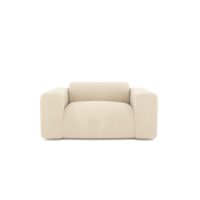 Fauteuil en velours texturé crème-Velours-Beige-Sia Home