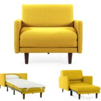 Fauteuil lit Français 1 Place PACHA 80 LARGE accoudoirs amovibles : Co--Jaune-Likoolis