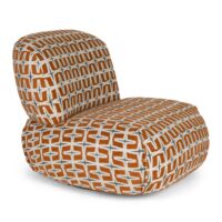 Fauteuil lounge rétro en tissu graphique-Tissu-Orange-Bold Monkey