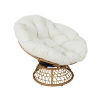 Fauteuil papasan polyrotin rotatif outdoor/indoor--Beige-sweeek