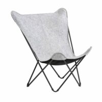 Fauteuil papillon grande largeur en acier gris l83xl91xh87--Gris-LAFUMA MOBILIER