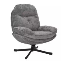 Fauteuil pivotant à 360° en tissu gris
