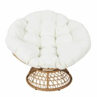 Fauteuil pivotant blanc avec assise capitonnée--Blanc-Altobuy